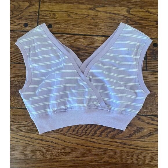 Ocean Pacific Striped Cropped Tank Top 90s Nineties Large L - Picture 1 of 5